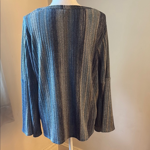 Blue Striped Long Sleeve Style & Co. Top - Picture 2 of 3